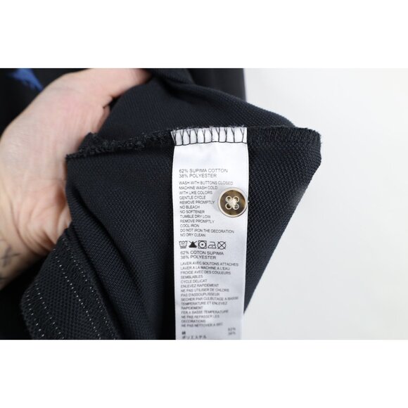 Tommy Bahama Mens XL Faded Supima Cotton Knit Collared Golf Polo Shirt Black - Picture 9 of 14